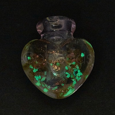 Handmade Luminous Lampwork  Perfume Bottle Pendants LAMP-P044-K02-1