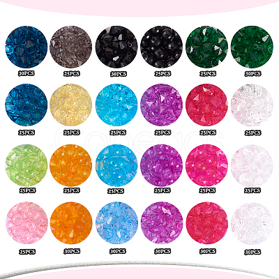 Pandahall 640Pcs 24 Styles Transparent Acrylic Beads TACR-TA0001-24-1