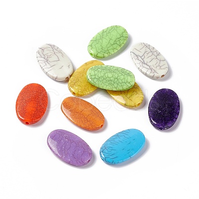 Crackle Opaque Acrylic Beads OACR-C006-22-1