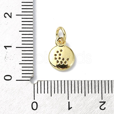 Moon Theme Brass Micro Pave Clear Cubic Zirconia Charms KK-H475-57G-09-1