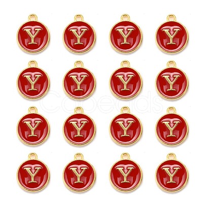 Golden Plated Alloy Enamel Charms ENAM-S118-03Y-1