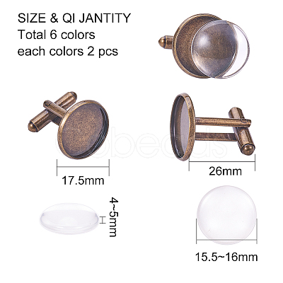 PandaHall Elite Rack Plating Brass Cuff Button KK-PH0035-48-1