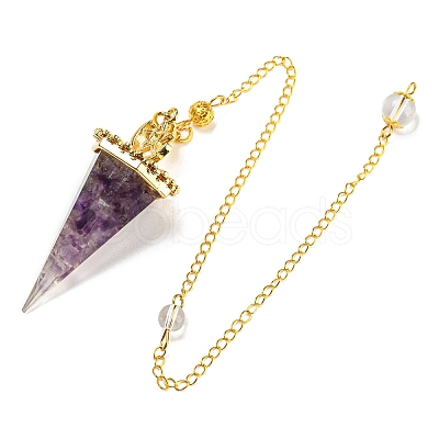 Natural Amethyst Chip & Resin Dowsing Pendulum Big Pendants G-H293-02G-06-1