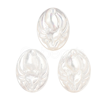 Natural White Shell Carved Cabochons SSHEL-I026-22A-1