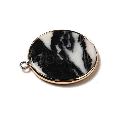 Natural Black & White Agate Pendants G-A213-01G-08-1