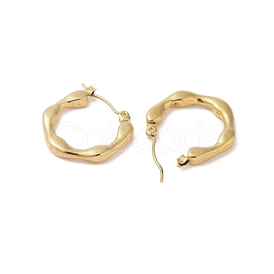 Flower 201 Stainless Steel Half Hoop Earrings for Women EJEW-G385-30G-1