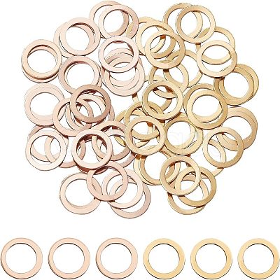 Unicraftale 60Pcs 2 Colors PVD Vacuum Plating 304 Stainless Steel Linking Rings STAS-UN0018-37-1