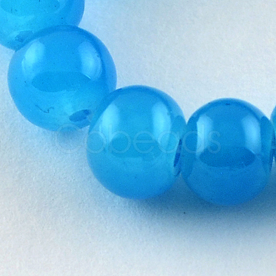 Imitation Jade Glass Beads Strands DGLA-S076-4mm-18-1