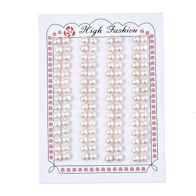 Half Drilled Natural Cultured Freshwater Pearl Beads PEAR-N020-02A-1