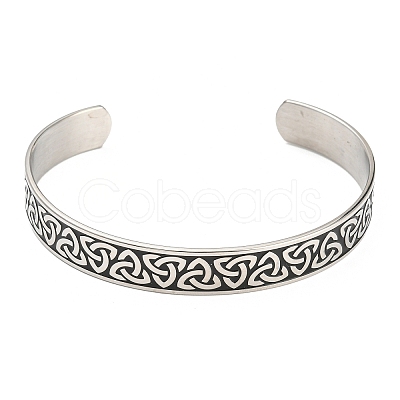 Non-Tarnish 304 Stainless Steel Open Cuff Bangles BJEW-P300-02P-1