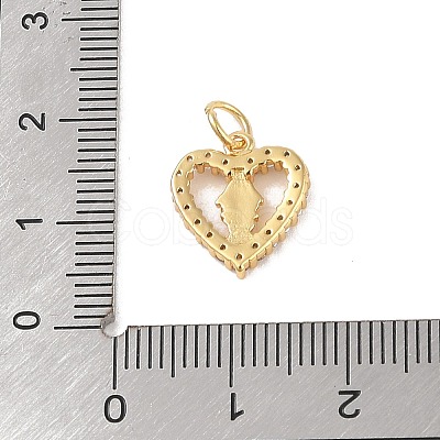 Brass Micro Pave Clear Cubic Zirconia Charms KK-E111-32C-G-1