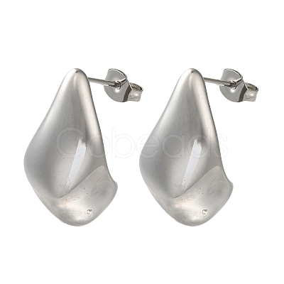 304 Stainless Steel Teardrop Stud Earrings for Women EJEW-S237-07-1