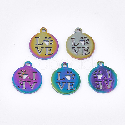 Ion Plating(IP) 201 Stainless Steel Pet Charms STAS-Q201-JN212-1