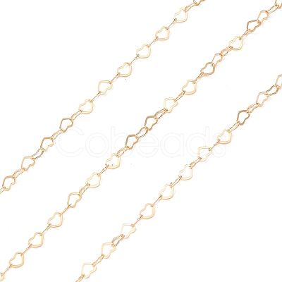 Non-Tarnish Brass Flat Heart Link Chains CHC-M023-05G-1