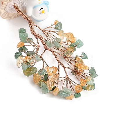 Natural Green Aventurine Chips Tree of Life Decorations DJEW-B013-03E-1