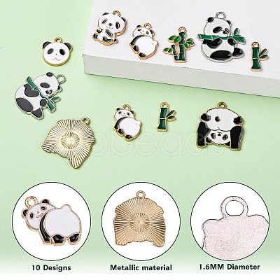 32Pcs 8 Style Alloy Enamel Pendants ENAM-SZ0002-54-1