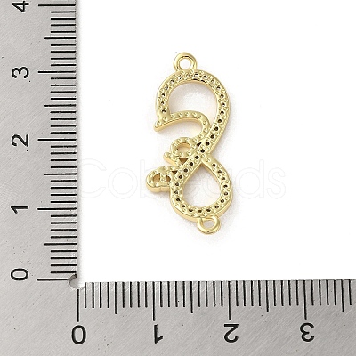 Rack Plating Brass Micro Pave Clear Cubic Zirconia Love Infinity Connector Charms KK-C052-42C-G-1