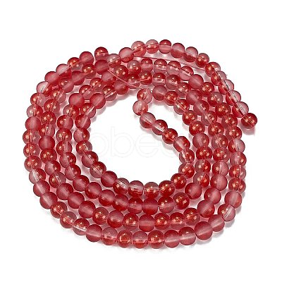 Frosted Transparent Glass Bead Strands GLAA-P065-6mm-06-1