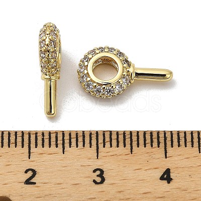 Oval Rack Plating Brass Micro Pave Cubic Zirconia Pendant Bails KK-S397-08A-1