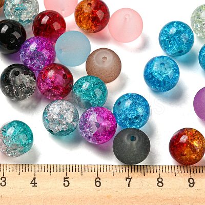 Opaque Spray Painted Glass Beads DGLA-MSMC002-12mm-1