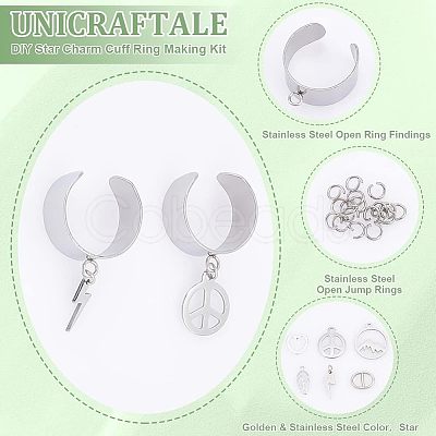 Unicraftale DIY Charm Cuff Ring Making Kit DIY-UN0003-69-1