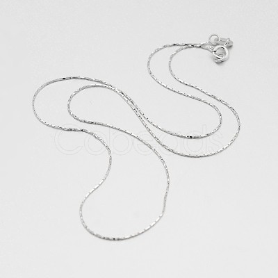 Anti-Tarnish Rhodium Plated 925 Sterling Silver Coreana Chain Necklaces STER-M086-17A-1