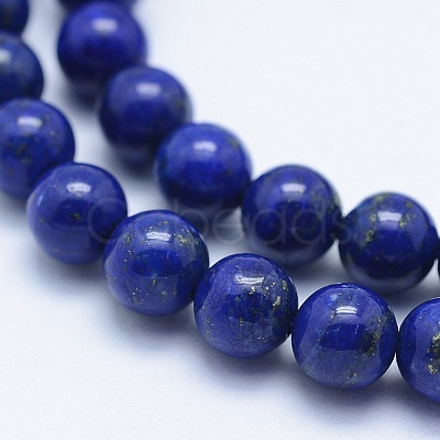 Natural Lapis Lazuli Beads Strands G-P342-01-6mm-A-1