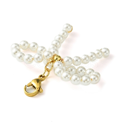 Shell Pearl Bowknot Pendant Decorations HJEW-TA00115-1