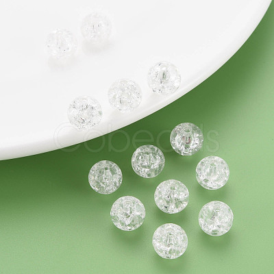 Transparent Crackle Acrylic Beads MACR-S373-66C-N12-1