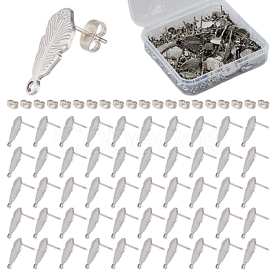 Unicraftale 30Pcs 201 Stainless Steel Stud Earrings Finding STAS-UN0046-43-1