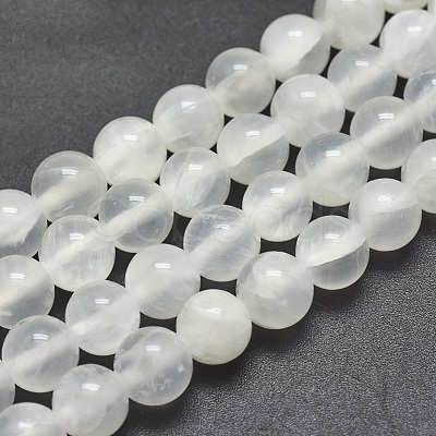 Natural Selenite Beads Strands G-G792-24C-1