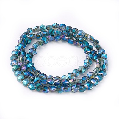 Electroplate Glass Beads Strands EGLA-F143-FR01-1