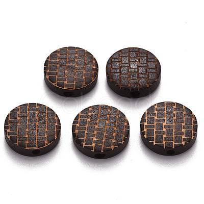 Painted Natural Wood Beads X-WOOD-N006-05E-1