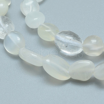 Natural White Moonstone Beads Strands G-L550A-01-1