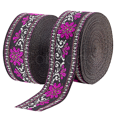 Ethnic Style Embroidery Polyester Ribbons OCOR-WH0070-10D-01-1