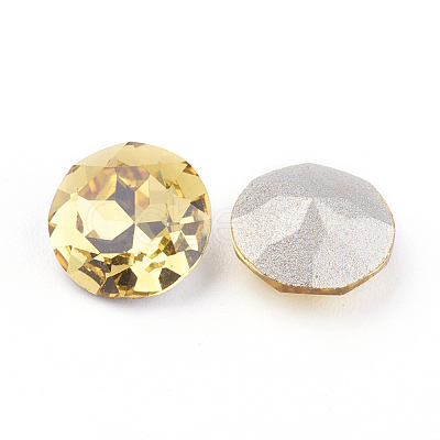 Pointed Back & Back Plated Glass Rhinestone Cabochons RGLA-J012-10mm-226-1