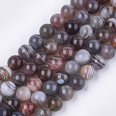 Natural Botswana Agate Beads Strands X-G-S333-8mm-026-1