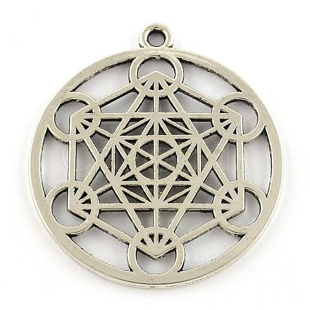 Tibetan Style Alloy Pendants TIBEP-R348-39AS-RS-1