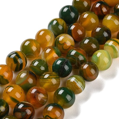 Natural Striped Agate/Banded Agate Beads Strands G-Z060-A01-C18-1