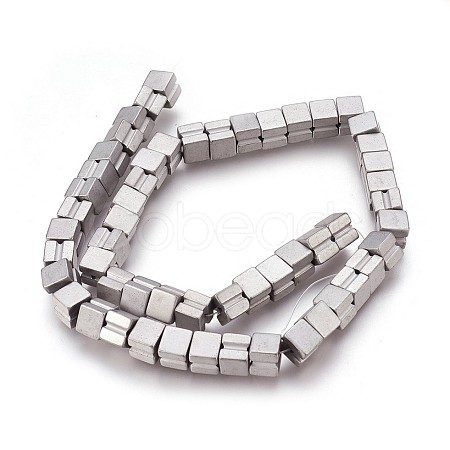 Electroplated Non-magnetic Synthetic Hematite Beads Strands G-P392-W04-1