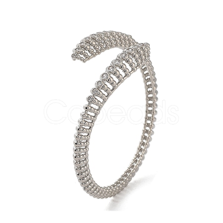 Hollow Snake Brass Micro Pave Cubic Zirconia Cuff Bangles BJEW-D039-05P-1