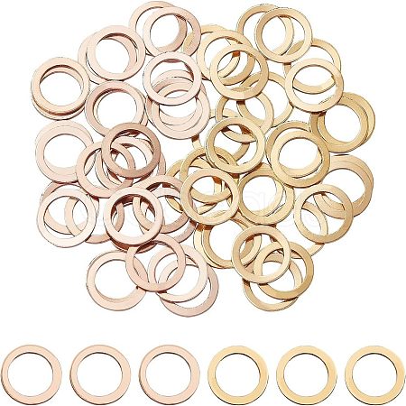 Unicraftale 60Pcs 2 Colors PVD Vacuum Plating 304 Stainless Steel Linking Rings STAS-UN0018-37-1