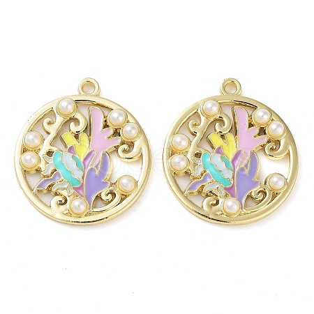 Rack Plating Alloy Enamel Pendants FIND-Q099-08A-01-1