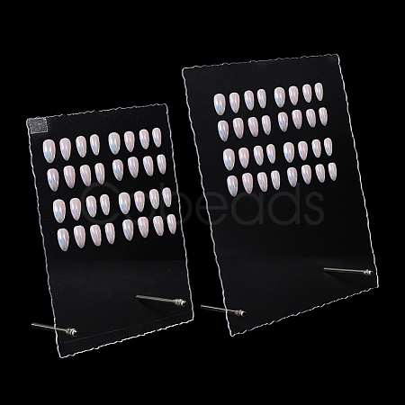  2 Sets 2 Styles Rectangle Transparent Acrylic Nail Art Display Board ODIS-NB0001-35-1