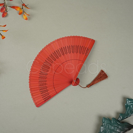 Bamboo Folding Fan with Tassel PW-WG8E673-07-1