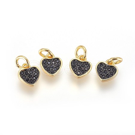 Brass Micro Pave Cubic Zirconia Charms ZIRC-G150-03A-1