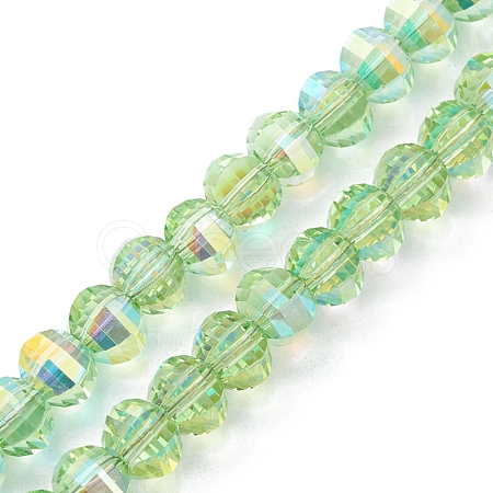 Electroplate Transparent Glass Beads Strands EGLA-K015-13E-1