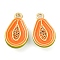 Alloy Enamel Pendants, Fruits Charms, papaya, 19.5x11.5x5mm, Hole: 1.8mm