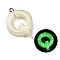 Luminous Resin Pendants, Glow in the Dark, with Platinum Plated Loop, Letter, Letter Q, 21~24x5.5~28x5~5.5mm, Hole: 1.8mm