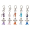 Angle Acrylic & Alloy Pendant Decorations, Natural & Synthetic Gemstone Chips and Swivel Clasps Charms for Bag Ornaments, 94mm